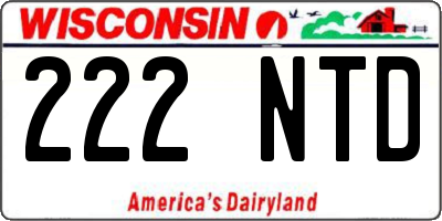 WI license plate 222NTD