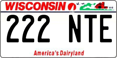 WI license plate 222NTE