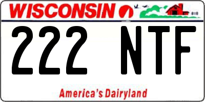 WI license plate 222NTF