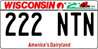WI license plate 222NTN