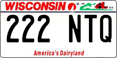 WI license plate 222NTQ