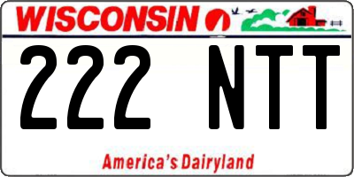 WI license plate 222NTT