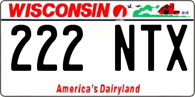 WI license plate 222NTX