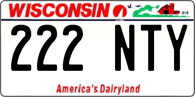 WI license plate 222NTY