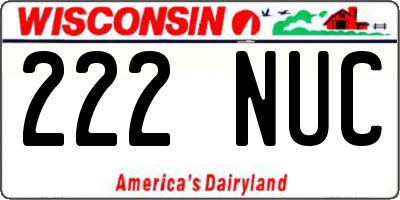 WI license plate 222NUC