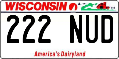WI license plate 222NUD