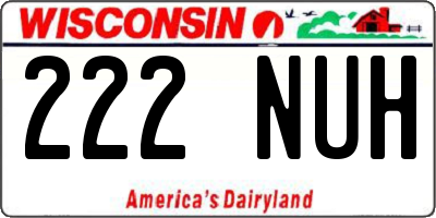 WI license plate 222NUH