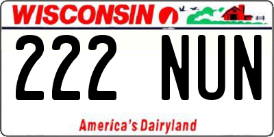 WI license plate 222NUN