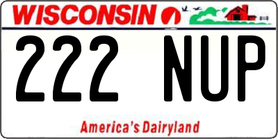 WI license plate 222NUP