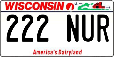 WI license plate 222NUR