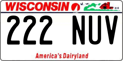 WI license plate 222NUV
