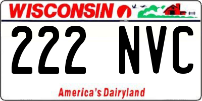 WI license plate 222NVC