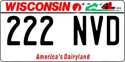WI license plate 222NVD