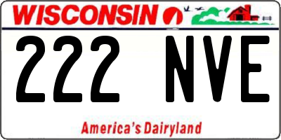 WI license plate 222NVE
