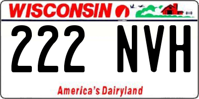 WI license plate 222NVH