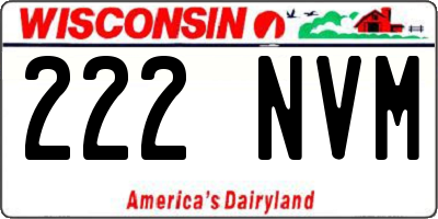 WI license plate 222NVM