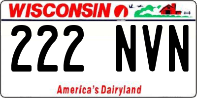 WI license plate 222NVN