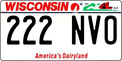 WI license plate 222NVO