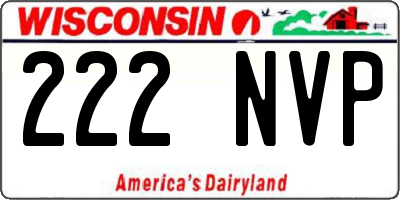 WI license plate 222NVP