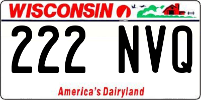 WI license plate 222NVQ
