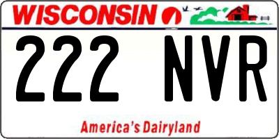 WI license plate 222NVR