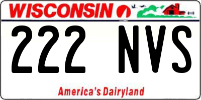 WI license plate 222NVS