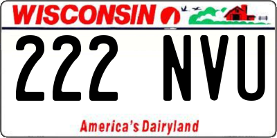 WI license plate 222NVU