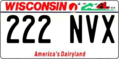 WI license plate 222NVX