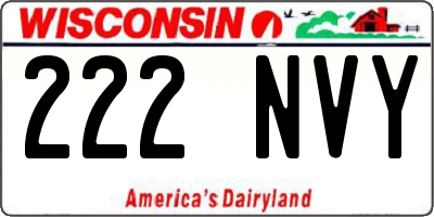 WI license plate 222NVY