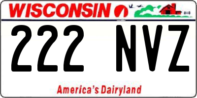 WI license plate 222NVZ