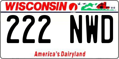 WI license plate 222NWD