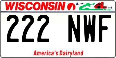 WI license plate 222NWF