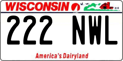 WI license plate 222NWL