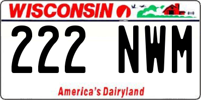 WI license plate 222NWM