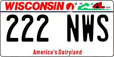 WI license plate 222NWS