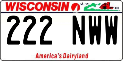 WI license plate 222NWW