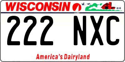 WI license plate 222NXC