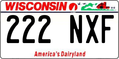 WI license plate 222NXF