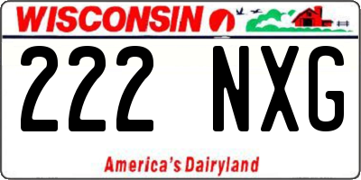 WI license plate 222NXG