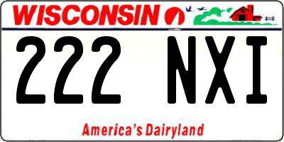 WI license plate 222NXI
