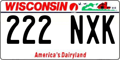 WI license plate 222NXK