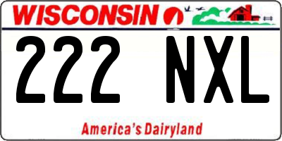 WI license plate 222NXL