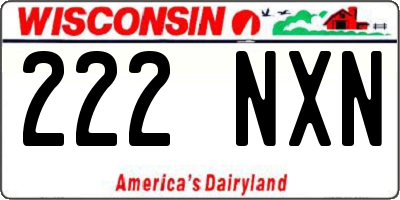 WI license plate 222NXN