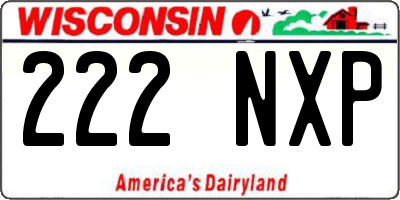 WI license plate 222NXP