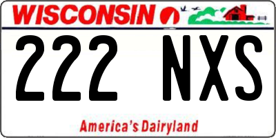 WI license plate 222NXS