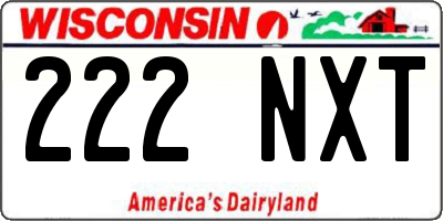 WI license plate 222NXT