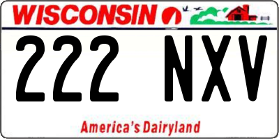 WI license plate 222NXV