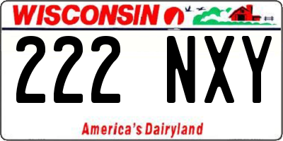 WI license plate 222NXY