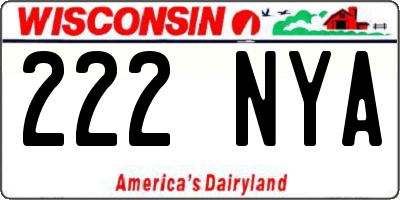 WI license plate 222NYA