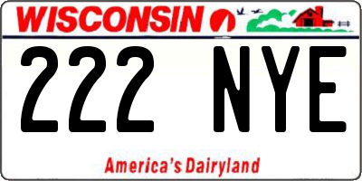 WI license plate 222NYE